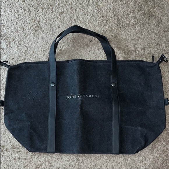 John Varvatos Black Duffel Bag